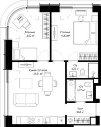 Продажа 2-комн. квартиры, 59,42 м² в ЖК «Сити Бэй (City Bay)», Волоколамское шоссе, 95с3, Москва, Россия #3