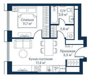 1-BD Apartment Sale, 39.4 sq. m. at City Bay, Volokolamskoye Highway, 95с3, Moscow, Russia #3