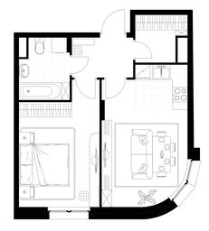 Apartment Sale, 43.9 sq. m. at Rezidentsii Skolkovo, Kashtanovaya ulitsa, 1, rabochiy posyolok Zarechye, Odintsovskiy City District, Moscow Region, Russia #4