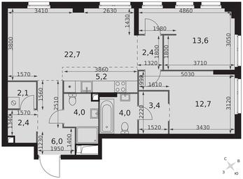 3-BD Apartment Sale, 78.5平方米 at Sydney City, Shenogina Street, 2, Moscow, Russia #2 3-BD Apartment Sale, 78.5平方米 at Sydney City, Shenogina Street, 2, Moscow, Russia #2