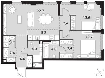 3-BD Apartment Sale, 78.5平方米 at Sydney City, Shenogina Street, 2, Moscow, Russia #3 3-BD Apartment Sale, 78.5平方米 at Sydney City, Shenogina Street, 2, Moscow, Russia #3