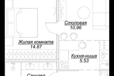 1-BD Apartment Sale, 42.07平方米 at Mod, 4th Maryinoy Roschi Street, 12с9, Moscow, Russia #3