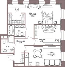 2-BD Apartment Sale, 88.4 sq. m. at Legacy, Michurinsky Avenue, 30А, Moscow, Russia #3 2-BD Apartment Sale, 88.4 sq. m. at Legacy, Michurinsky Avenue, 30А, Moscow, Russia #3
