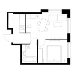 1-BD Apartment Sale, 35.8 sq. m. at Kutuzovskiy Kvartal, Ivana Franko Street, 20к1, Moscow, Russia #3
