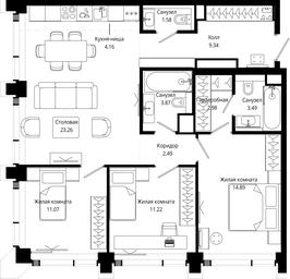 3-BD Apartment Sale, 85.68平方米 at Mod, 4th Maryinoy Roschi Street, 12с9, Moscow, Russia #4