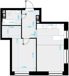 2-BD Apartment Sale, 47.5 sq. m. at Crystal, Generala Glagoleva Street, 16с1, Moscow, Russia #2 2-BD Apartment Sale, 47.5 sq. m. at Crystal, Generala Glagoleva Street, 16с1, Moscow, Russia #2