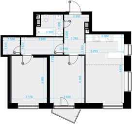 2-BD Apartment Sale, 64.6 sq. m. at Crystal, Generala Glagoleva Street, 16с1, Moscow, Russia #2