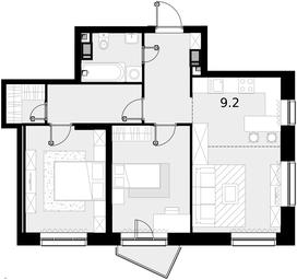 2-BD Apartment Sale, 64.9 sq. m. at Crystal, Generala Glagoleva Street, 16с1, Moscow, Russia #3