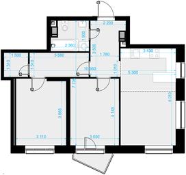 2-BD Apartment Sale, 64.9 sq. m. at Crystal, Generala Glagoleva Street, 16с1, Moscow, Russia #2