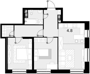 2-BD Apartment Sale, 75.9 sq. m. at Crystal, Generala Glagoleva Street, 16с1, Moscow, Russia #3 2-BD Apartment Sale, 75.9 sq. m. at Crystal, Generala Glagoleva Street, 16с1, Moscow, Russia #3