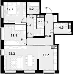 2-BD Apartment Sale, 87 sq. m. at Crystal, Generala Glagoleva Street, 16с1, Moscow, Russia #2 2-BD Apartment Sale, 87 sq. m. at Crystal, Generala Glagoleva Street, 16с1, Moscow, Russia #2