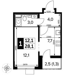 Apartment Sale, 28 sq. m. at Pervyi Lermontovskiy, zhiloy kompleks 1-y Lermontovskiy, Lyubertsy, Moscow Region, Russia #4