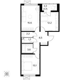 2-BD Apartment Sale, 59.6 sq. m. at Pervyi Leningradskiy, Pervy Leningradskiy Residential Complex, Moscow, Russia #3 2-BD Apartment Sale, 59.6 sq. m. at Pervyi Leningradskiy, Pervy Leningradskiy Residential Complex, Moscow, Russia #3