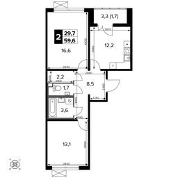 2-BD Apartment Sale, 59.6 sq. m. at Pervyi Leningradskiy, Pervy Leningradskiy Residential Complex, Moscow, Russia #2 2-BD Apartment Sale, 59.6 sq. m. at Pervyi Leningradskiy, Pervy Leningradskiy Residential Complex, Moscow, Russia #2