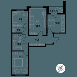 3-BD Apartment Sale, 77.8 sq. m. at Yzhnaya Bitsa, Yuzhnaya Bitsa Residential Complex, posyolok Bittsa, Leninskiy City District, Moscow Region, Russia #3 3-BD Apartment Sale, 77.8 sq. m. at Yzhnaya Bitsa, Yuzhnaya Bitsa Residential Complex, posyolok Bittsa, Leninskiy City District, Moscow Region, Russia #3