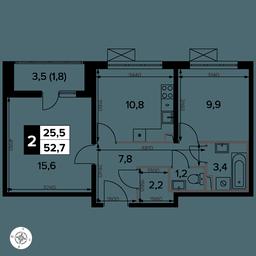2-BD Apartment Sale, 52.7 sq. m. at Yzhnaya Bitsa, Yuzhnaya Bitsa Residential Complex, posyolok Bittsa, Leninskiy City District, Moscow Region, Russia #2 2-BD Apartment Sale, 52.7 sq. m. at Yzhnaya Bitsa, Yuzhnaya Bitsa Residential Complex, posyolok Bittsa, Leninskiy City District, Moscow Region, Russia #2