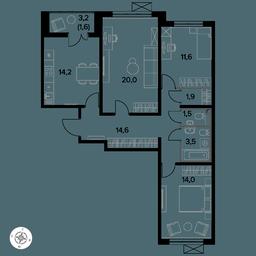 3-BD Apartment Sale, 82.8 sq. m. at Yzhnaya Bitsa, Yuzhnaya Bitsa Residential Complex, posyolok Bittsa, Leninskiy City District, Moscow Region, Russia #3 3-BD Apartment Sale, 82.8 sq. m. at Yzhnaya Bitsa, Yuzhnaya Bitsa Residential Complex, posyolok Bittsa, Leninskiy City District, Moscow Region, Russia #3