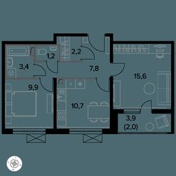 2-BD Apartment Sale, 52.9 sq. m. at Yzhnaya Bitsa, Yuzhnaya Bitsa Residential Complex, posyolok Bittsa, Leninskiy City District, Moscow Region, Russia #3
