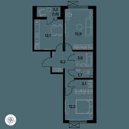 2-BD Apartment Sale, 57.4 sq. m. at Yzhnaya Bitsa, Yuzhnaya Bitsa Residential Complex, posyolok Bittsa, Leninskiy City District, Moscow Region, Russia #3