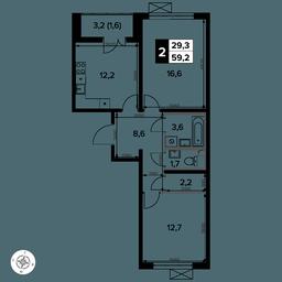 2-BD Apartment Sale, 59.4 sq. m. at Yzhnaya Bitsa, Yuzhnaya Bitsa Residential Complex, posyolok Bittsa, Leninskiy City District, Moscow Region, Russia #2 2-BD Apartment Sale, 59.4 sq. m. at Yzhnaya Bitsa, Yuzhnaya Bitsa Residential Complex, posyolok Bittsa, Leninskiy City District, Moscow Region, Russia #2