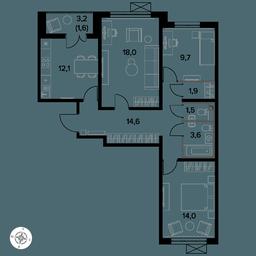 3-BD Apartment Sale, 76.8 sq. m. at Yzhnaya Bitsa, Yuzhnaya Bitsa Residential Complex, posyolok Bittsa, Leninskiy City District, Moscow Region, Russia #3 3-BD Apartment Sale, 76.8 sq. m. at Yzhnaya Bitsa, Yuzhnaya Bitsa Residential Complex, posyolok Bittsa, Leninskiy City District, Moscow Region, Russia #3