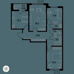 3-BD Apartment Sale, 77.7 sq. m. at Yzhnaya Bitsa, Yuzhnaya Bitsa Residential Complex, posyolok Bittsa, Leninskiy City District, Moscow Region, Russia #3 3-BD Apartment Sale, 77.7 sq. m. at Yzhnaya Bitsa, Yuzhnaya Bitsa Residential Complex, posyolok Bittsa, Leninskiy City District, Moscow Region, Russia #3