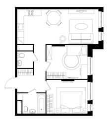 2-BD Apartment Sale, 61.2 sq. m. at Pervyi Moskovskiy, ulitsa Bianki, 1, Moskovskiy, Moscow, Russia #2 2-BD Apartment Sale, 61.2 sq. m. at Pervyi Moskovskiy, ulitsa Bianki, 1, Moskovskiy, Moscow, Russia #2