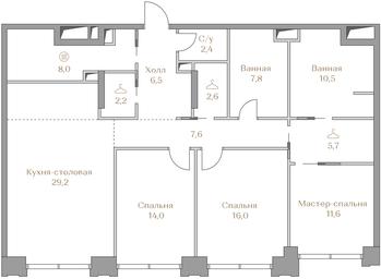 3-BD Apartment Sale, 124.1 sq. m. at Luzhniki Collection, Luzhnetskaya Embankment, 2/4с17, Moscow, Russia #2 3-BD Apartment Sale, 124.1 sq. m. at Luzhniki Collection, Luzhnetskaya Embankment, 2/4с17, Moscow, Russia #2