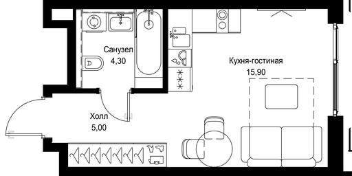 Apartment Sale, 25.2 sq. m. at Multikvartal CITYZEN, Vishnyovaya Street, Moscow, Russia #4