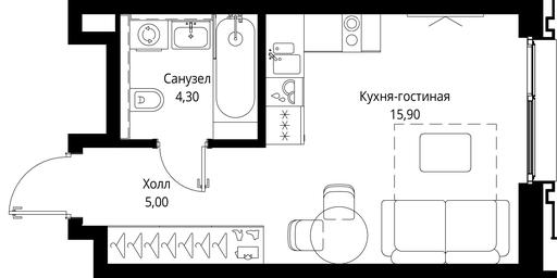 Apartment Sale, 25.2 sq. m. at Multikvartal CITYZEN, Vishnyovaya Street, Moscow, Russia #2