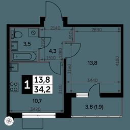 1-BD Apartment Sale, 34.7 sq. m. at Yzhnaya Bitsa, Yuzhnaya Bitsa Residential Complex, posyolok Bittsa, Leninskiy City District, Moscow Region, Russia #2 1-BD Apartment Sale, 34.7 sq. m. at Yzhnaya Bitsa, Yuzhnaya Bitsa Residential Complex, posyolok Bittsa, Leninskiy City District, Moscow Region, Russia #2