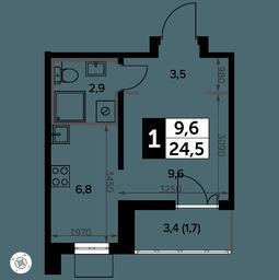 Apartment Sale, 25.2 sq. m. at Yzhnaya Bitsa, Yuzhnaya Bitsa Residential Complex, posyolok Bittsa, Leninskiy City District, Moscow Region, Russia #2