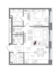 1-BD Apartment Sale, 62.74 sq. m. at Preobrazhenskaya ploschad, 1st Bukhvostova Street, Moscow, Russia #2