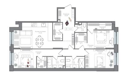 3-BD Apartment Sale, 111.01 sq. m. at Preobrazhenskaya ploschad, 1st Bukhvostova Street, Moscow, Russia #2 3-BD Apartment Sale, 111.01 sq. m. at Preobrazhenskaya ploschad, 1st Bukhvostova Street, Moscow, Russia #2