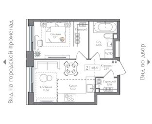 1-BD Apartment Sale, 40.37 sq. m. at Preobrazhenskaya ploschad, 1st Bukhvostova Street, Moscow, Russia #3 1-BD Apartment Sale, 40.37 sq. m. at Preobrazhenskaya ploschad, 1st Bukhvostova Street, Moscow, Russia #3