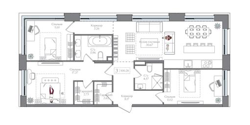 3-BD Apartment Sale, 100.28 sq. m. at Preobrazhenskaya ploschad, 1st Bukhvostova Street, Moscow, Russia #2 3-BD Apartment Sale, 100.28 sq. m. at Preobrazhenskaya ploschad, 1st Bukhvostova Street, Moscow, Russia #2