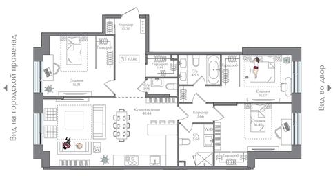 3-BD Apartment Sale, 113.66 sq. m. at Preobrazhenskaya ploschad, 1st Bukhvostova Street, Moscow, Russia #3 3-BD Apartment Sale, 113.66 sq. m. at Preobrazhenskaya ploschad, 1st Bukhvostova Street, Moscow, Russia #3
