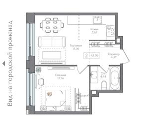 1-BD Apartment Sale, 45.3平方米 at Preobrazhenskaya ploschad, 1st Bukhvostova Street, Moscow, Russia #3