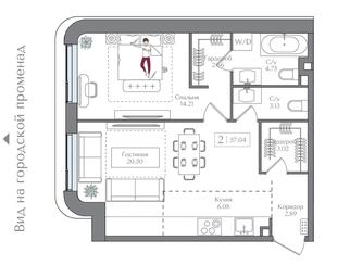 1-BD Apartment Sale, 57.04 sq. m. at Preobrazhenskaya ploschad, 1st Bukhvostova Street, Moscow, Russia #3 1-BD Apartment Sale, 57.04 sq. m. at Preobrazhenskaya ploschad, 1st Bukhvostova Street, Moscow, Russia #3