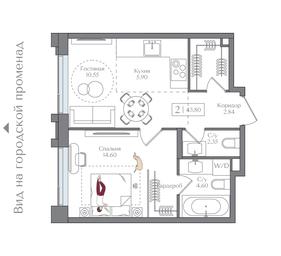 1-BD Apartment Sale, 43.8 sq. m. at Preobrazhenskaya ploschad, 1st Bukhvostova Street, Moscow, Russia #3 1-BD Apartment Sale, 43.8 sq. m. at Preobrazhenskaya ploschad, 1st Bukhvostova Street, Moscow, Russia #3