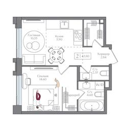 1-BD Apartment Sale, 43.8 sq. m. at Preobrazhenskaya ploschad, 1st Bukhvostova Street, Moscow, Russia #2 1-BD Apartment Sale, 43.8 sq. m. at Preobrazhenskaya ploschad, 1st Bukhvostova Street, Moscow, Russia #2