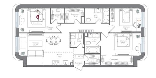 3-BD Apartment Sale, 107.21 sq. m. at Preobrazhenskaya ploschad, 1st Bukhvostova Street, Moscow, Russia #2 3-BD Apartment Sale, 107.21 sq. m. at Preobrazhenskaya ploschad, 1st Bukhvostova Street, Moscow, Russia #2