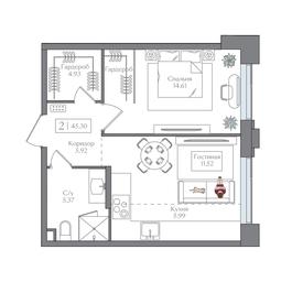1-BD Apartment Sale, 45.43 sq. m. at Preobrazhenskaya ploschad, 1st Bukhvostova Street, Moscow, Russia #2