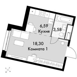 Apartment Sale, 28.47 sq. m. at Dvizhenie. Govorovo, Центральная улица, 47, деревня Говорово, поселение Московский, Москва, Россия #3 Apartment Sale, 28.47 sq. m. at Dvizhenie. Govorovo, Центральная улица, 47, деревня Говорово, поселение Московский, Москва, Россия #3