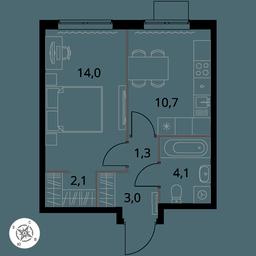 1-BD Apartment Sale, 35.2 sq. m. at 1 Izmajlovskij, Montazhnaya Street, 8с13, Moscow, Russia #3