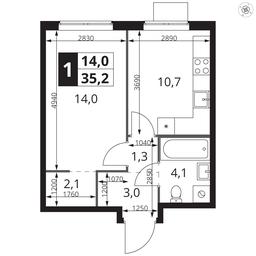 1-BD Apartment Sale, 35.2 sq. m. at 1 Izmajlovskij, Montazhnaya Street, 8с13, Moscow, Russia #2