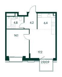 1-BD Apartment Sale, 47.6平方米 at Primavera, Volokolamskoye Highway, вл67, Moscow, Russia #3