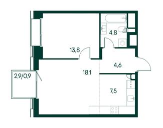 1-BD Apartment Sale, 49.7 sq. m. at Primavera, Volokolamskoye Highway, вл67, Moscow, Russia #3 1-BD Apartment Sale, 49.7 sq. m. at Primavera, Volokolamskoye Highway, вл67, Moscow, Russia #3