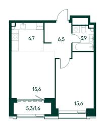 1-BD Apartment Sale, 49.9平方米 at Primavera, Volokolamskoye Highway, вл67, Moscow, Russia #3