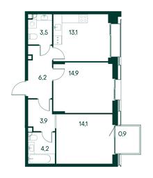 2-BD Apartment Sale, 60.8 sq. m. at Primavera, Volokolamskoye Highway, вл67, Moscow, Russia #2